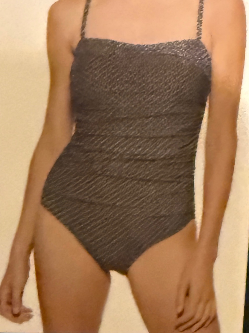 DKNY Swimsuit Black One Piece Size L NEW SPF Protected